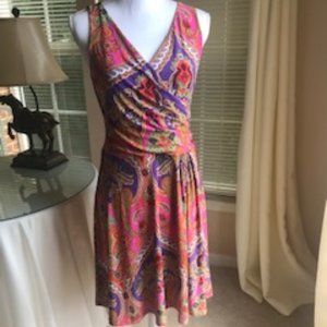 RALPH LAUREN HOT PINK/PURPLE DRESS